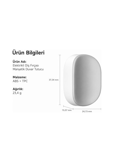 Laifen Mıknatıslı Beyaz Diş Fırçası Duvar Askı Aparatı