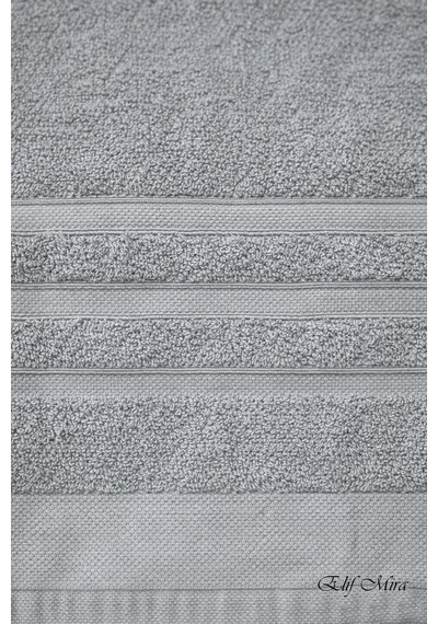 2 Parça Banyo Havlusu Seti Pamuklu Sude 70x140 + 50x85 Cm Gri