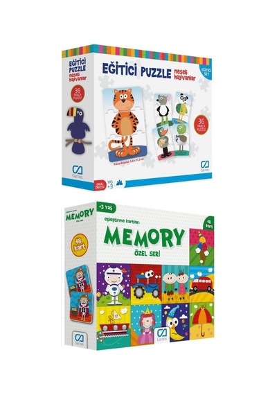 Ca Games 2'Li Eğitici Puzzle Ve Memory Set (5028-5039)