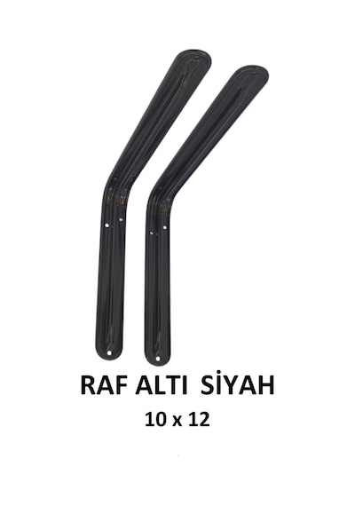 Metal Boyalı Lüx Siyah Raf Altı 10x12 - (2 Adet)
