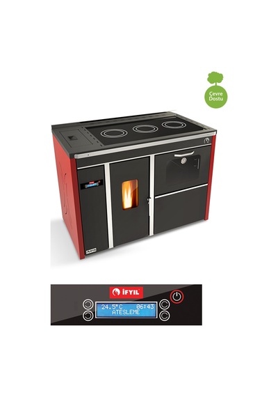 İfyıl Galata Plus 22Kw Kaloriferli Kuzineli Pellet Sobası