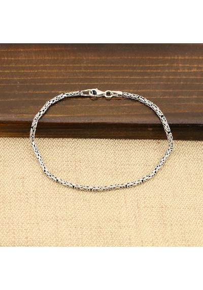 925 Ayar Gümüş Erkek Kral Zincir Bileklik 19 Cm N11.1626