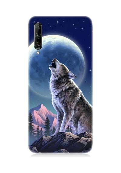 Huawei P Smart Pro Uyumlu Kurt Ve Ay Desenli Silikon Kılıf