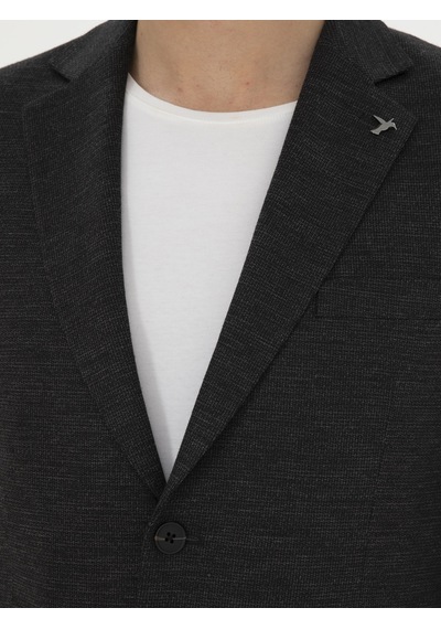 Cacharel Siyah Slim Fit Yün Karışımlı Ceket