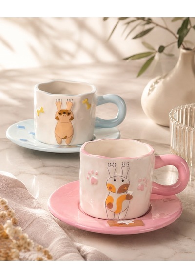 2 Kişilik Pati&pati Porselen Kahve Fincanı Takımı 90 Ml-7489 Çok Renkli