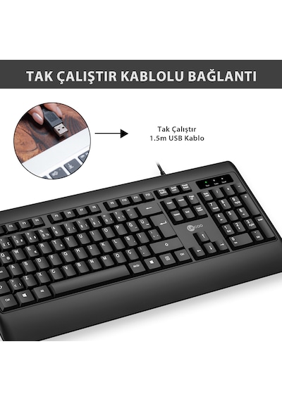 Lecoo KB104 USB Kablolu Türkçe Q Klavye