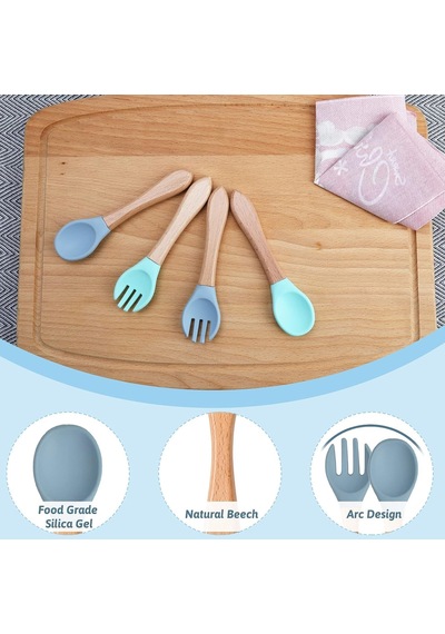 Yürümeye Başlayan Çocuk Mutfak Eşyaları Seti, Çatal Ve Kaşık Takımı, 4 Parça Silikon Beslenme Seti, Kolay Kavramalı Bebek Çatal Bıçak Takımı, Bebekler Ve Küçük Çocuklar İçin İlk Yemek Eğitim Çok Renkli Yürümeye Başlayan Çocuk Mutfak Eşyaları Seti, Çatal Ve Kaşık Takımı, 4 Parça Silikon Beslenme Seti, Kolay Kavramalı Bebek Çatal Bıçak Takımı, Bebekler Ve Küçük Çocuklar İçin İlk Yemek Eğitim Çok Renkli