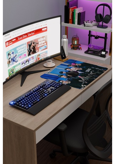 Stray Kids V4 48x40 Xl Gaming Kauçuk Kaymaz Taban Mouse Pad Fare Altlığı