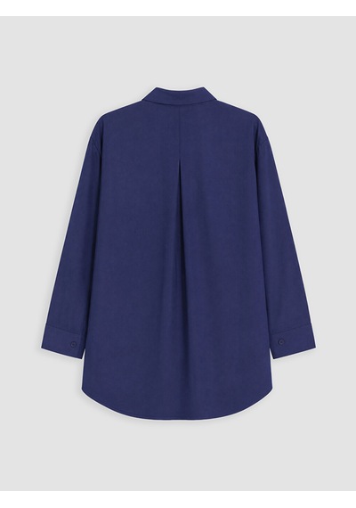 LC Waikiki Lc Waıkıkı Lacivert Oversize Poplin Kadın Gömlek Tunik