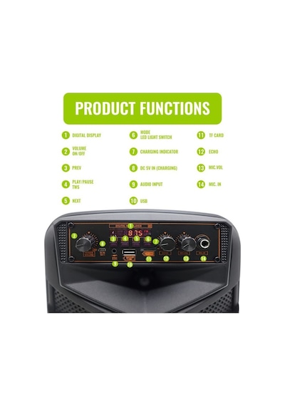 Led Işıklı Bluetooth Hoparlör Mikrofonlu Kablosuz Şarjlı Taşınabilir Speaker
