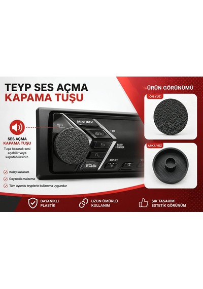 Universal Teyp Düğmesi - Bir Çok Teyp İçin Ses Açma Kapama Düğmesi , Teyp Ses Tuşu