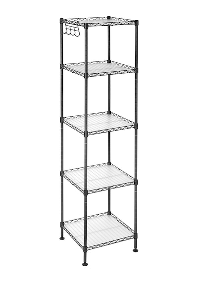 Banyo Rafı, Ayaklı Raf, Metal, Sağlam, 100 Kg'a Kadar Taşıma Kapasitesi Lgr23bk Siyah