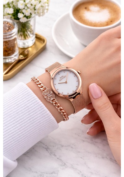 Slazenger Çelik Kordon 2 Yıl Garantili 5 Atm Bileklik Hediyeli Kadın Kol Saati Bsl9.2487.420 Rose Gold