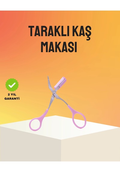 Mey İthalat Kaş Düzeltme Makası Taraklı Profesyonel Ve Pratik Kaş Bakımı Pembe