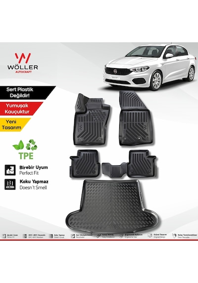 Fiat Egea Paspas Bagaj Havuzu Set Sedan 2015 2025 Arası 3d Ultraflex Set