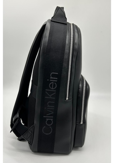 Calvin Klein Erkek Dokuma Kayışlı Yuvarlak Siyah Sırt Çantası-13362 Black / White Webbing