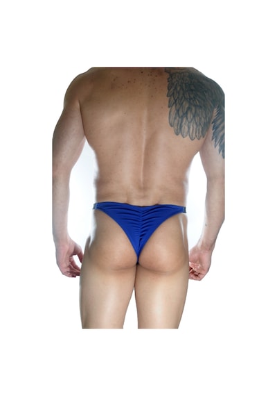 Don Moris Erkek Mavi Arkası Büzgülü Brazillian Slip Iç Çamaşırı Mavi