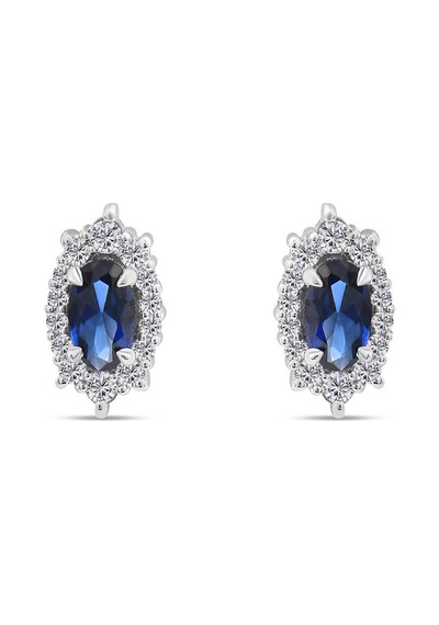 0.75 Karat Laboratuvar Pırlanta Safir Küpe - Hrd Sertifikalı