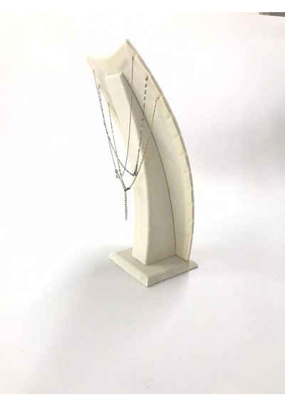 Yerli Üretim Dubai Model Süet Kumaş Krem Renk 25/12 Cm Kolye -zincir Ayaklı Stand Çok Renkli