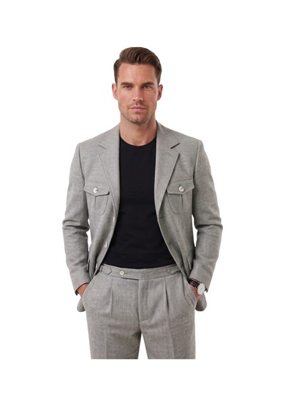 Deepsea Erkek Haki Safari Ceketli Slim Fit 2'li Takım Elbise Pileli Duble Paça Pantolon 2600723 Deepsea Erkek Haki Safari Ceketli Slim Fit 2'li Takım Elbise Pileli Duble Paça Pantolon 2600723