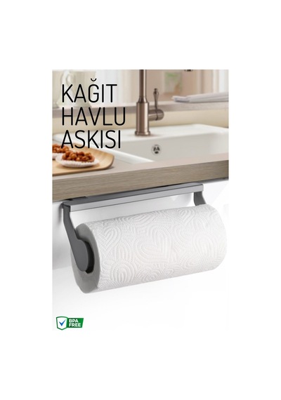Pratik Kağıt Havlu Askısı Portatif Ve Kullanışlı Tasarım Gri