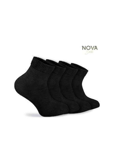 Nova Socks Kadın 4'Lü Bambu Lastiksiz Sıkmayan Bilek Çorap Siyah