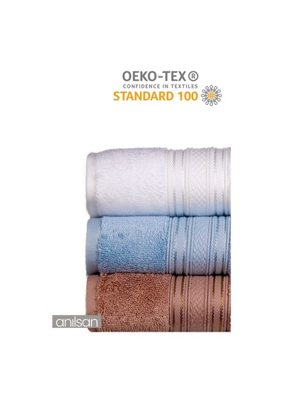 3'lü Süper Soft Bordürlü El Havlusu Seti - 50x90 Cm, 250 Gr, %100 Pamuk, Spa Ve Otel Havlusu Beyaz - Mavi