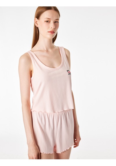 Koton Modal Kumaş Rahat Kalıp Askılı Şortlu Pijama Takımı Pembe 6slk40157mk