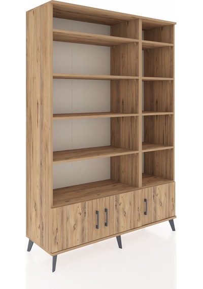 Hyperion Dolap 10 Raflı 3 Kapaklı 132x44x195 Çam-çam/çam Çam