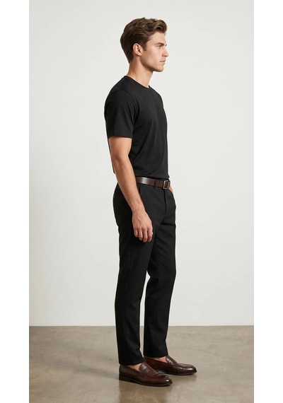 Lenasso Soft Touch Basic Erkek T-shirt Siyah