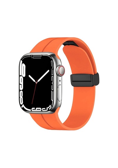 Apple Watch 44mm Uyumlu Silikon Metal Tokalı Lansman Renkler Kordon Kayış