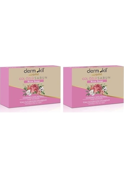 Gül Özlü Katı Doğal Sabun 100 Gr. 2li Paket Acı Badem