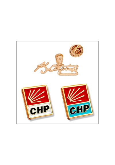 Yörük Tasarım Atatürk & Chp 3 Adet Gold Yaka Rozeti 2chp,1atatürk Altın Yörük Tasarım Atatürk & Chp 3 Adet Gold Yaka Rozeti 2chp,1atatürk Altın