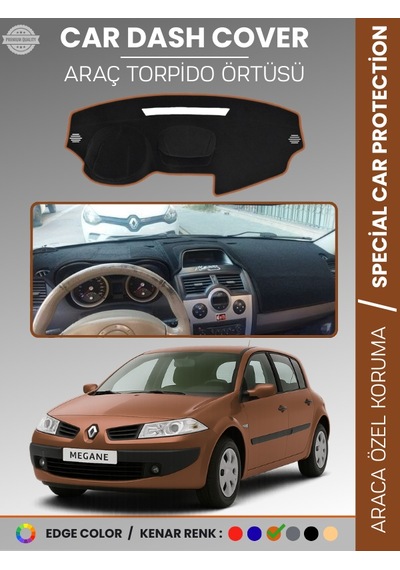 Renault Megane 2 Navigasyonsuz 2003-2009 Torpido Örtüsü Ön Göğüs Halı Torpido Koruma Araca Özel - 844 Stiloto