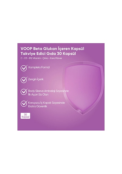 Voop Beta Glukan İçeren Kapsül Takviye Edici Gıda