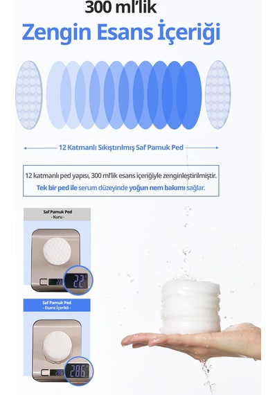 Hyalüronik Asitli, Nemlendiren Makyaj Öncesi Cilt Bakım Pedi Dermatory Hyaluron Moisture Embo Pad