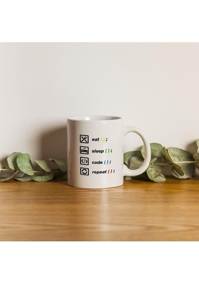 Eat Sleep Code Repeat Yazılımcı Mühendis Hediye Baskılı Kupa Bardak, Qbm1064 Diğer