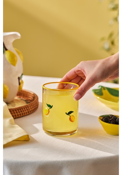 Karaca Desenli Meşrubat Bardağı 420 Ml Sarı