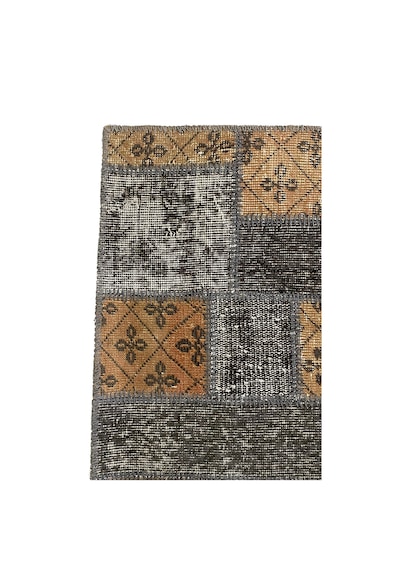 Modern Retro Stil Vintage Halı Özel Tasarım Patchwork Koleksiyonu Çok Renkli