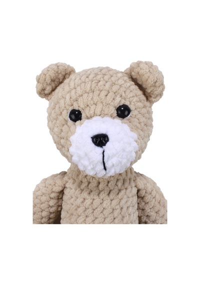 Bebegen Amigurumi Bej Renk Kadife Ayıcık Oyuncak Çok Renkli