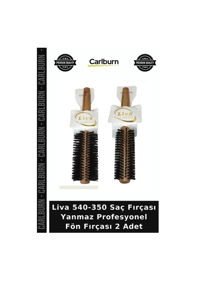 Özel Üretim Kuaför Set Liva 540-350 Saç Fırçası Yanmaz Profesyonel Fön Fırçası 2 Adet