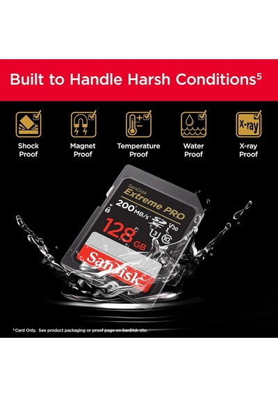Sandisk Extreme Pro Sdxc Uhs-ı Hafıza Kartı, 128 Gb, 200 Mb/sn Ak