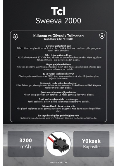 Tcl Sweeva 2000 3200mah Robot Süpürge Bataryası M.ö