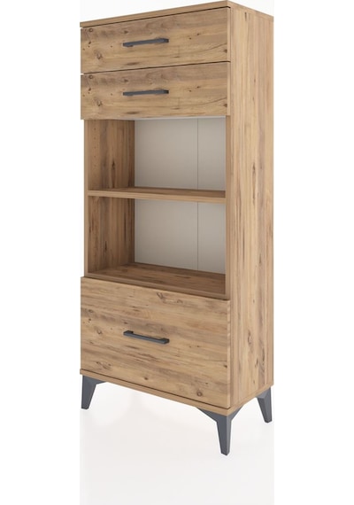 Hyperion Dolap 2 Raflı 3 Çekmeceli 60x44x134 Çam-çam Çam