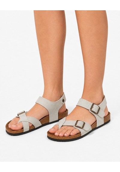 Dadwolf Rahat Taormına Leolı 1021077 Mayari Rio Kids Birkens Model Ortopedik Sandalet Gri