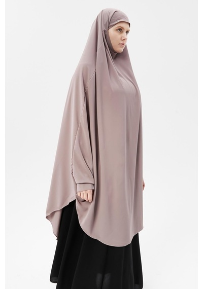 Altobeh Kadın Tesettür Medine İpeği Çarşaf Üstü Peçeli Sufle Hijab Koyu Gül Kurusu