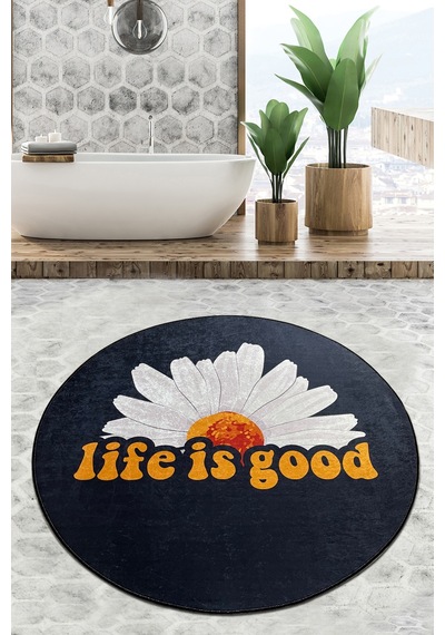 Life Is Good Çap Banyo Halısı Djt 80x80 cm