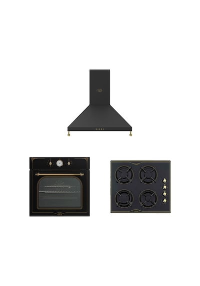 Vestel Rustik AF-7688 RS - AO-6104 YRS-DG - AD-6002 RS Siyah Cam Ankastre Set Vestel Rustik AF-7688 RS - AO-6104 YRS-DG - AD-6002 RS Siyah Cam Ankastre Set
