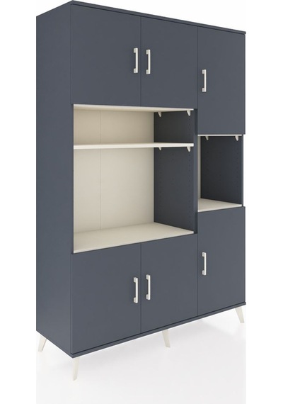 Hyperion Dolap 9 Raflı 6 Kapaklı 132x44x195 Antrasit-antrasit... Antrasit