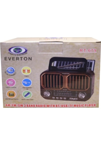Everton Rt-679 Bluetooth-usb-sd-fm Şarjlı Solarlı Nostaljik Radyo